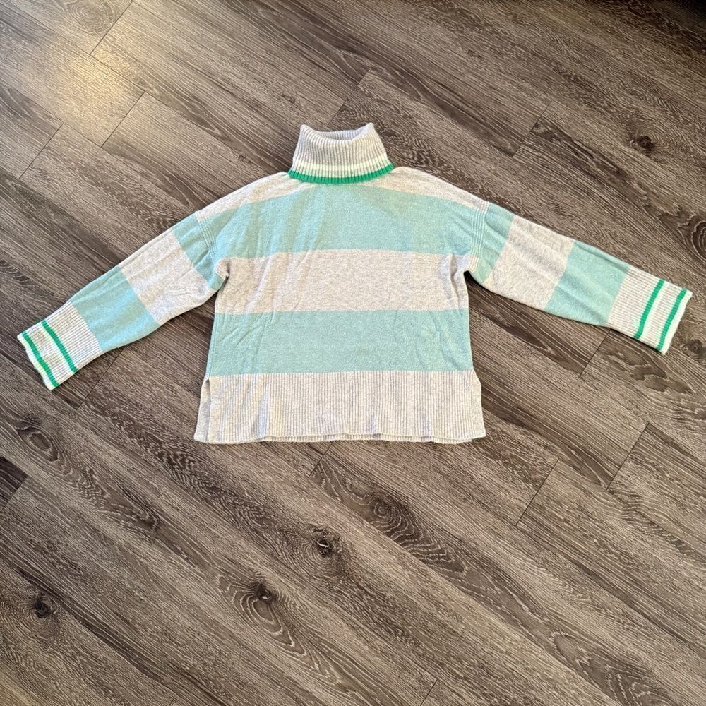 J. Crew Striped turtleneck sweater in Supersoft yarn